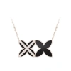 NOLYN Deoksugung series window flower necklace, double-sided black agate, light luxury and versatile style, 925 silver details Picture